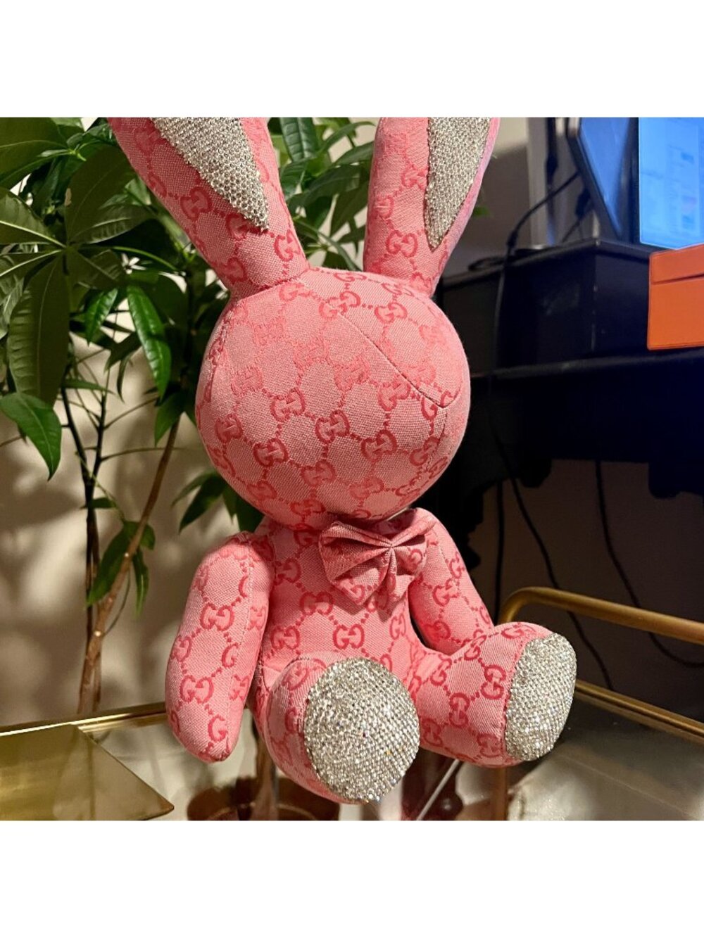 GG Pattern Bunny Plush With Sparkling Ears - GREAT XMAS PRESENT!!